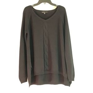 C. Luce Oversized Black Midweight V-Neck Sweater-S